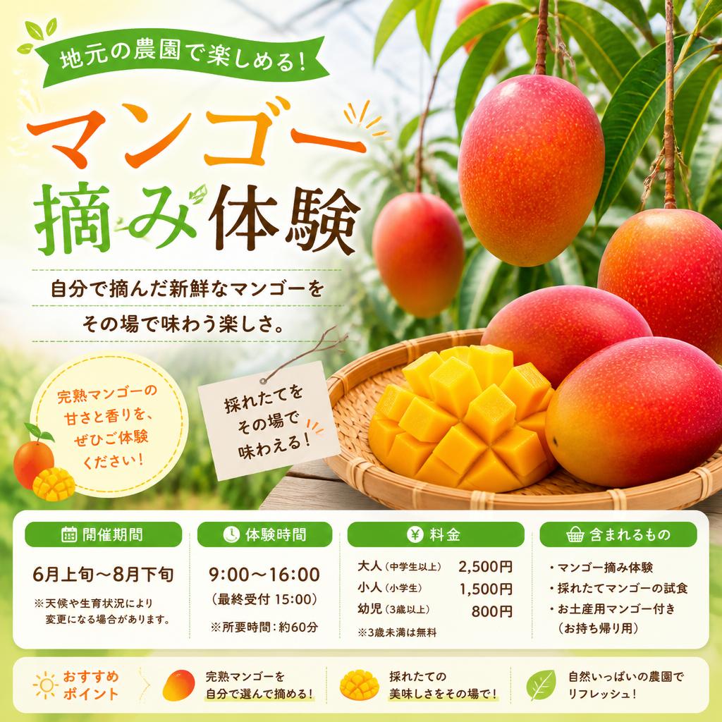 おすすめのマンゴー摘み体験