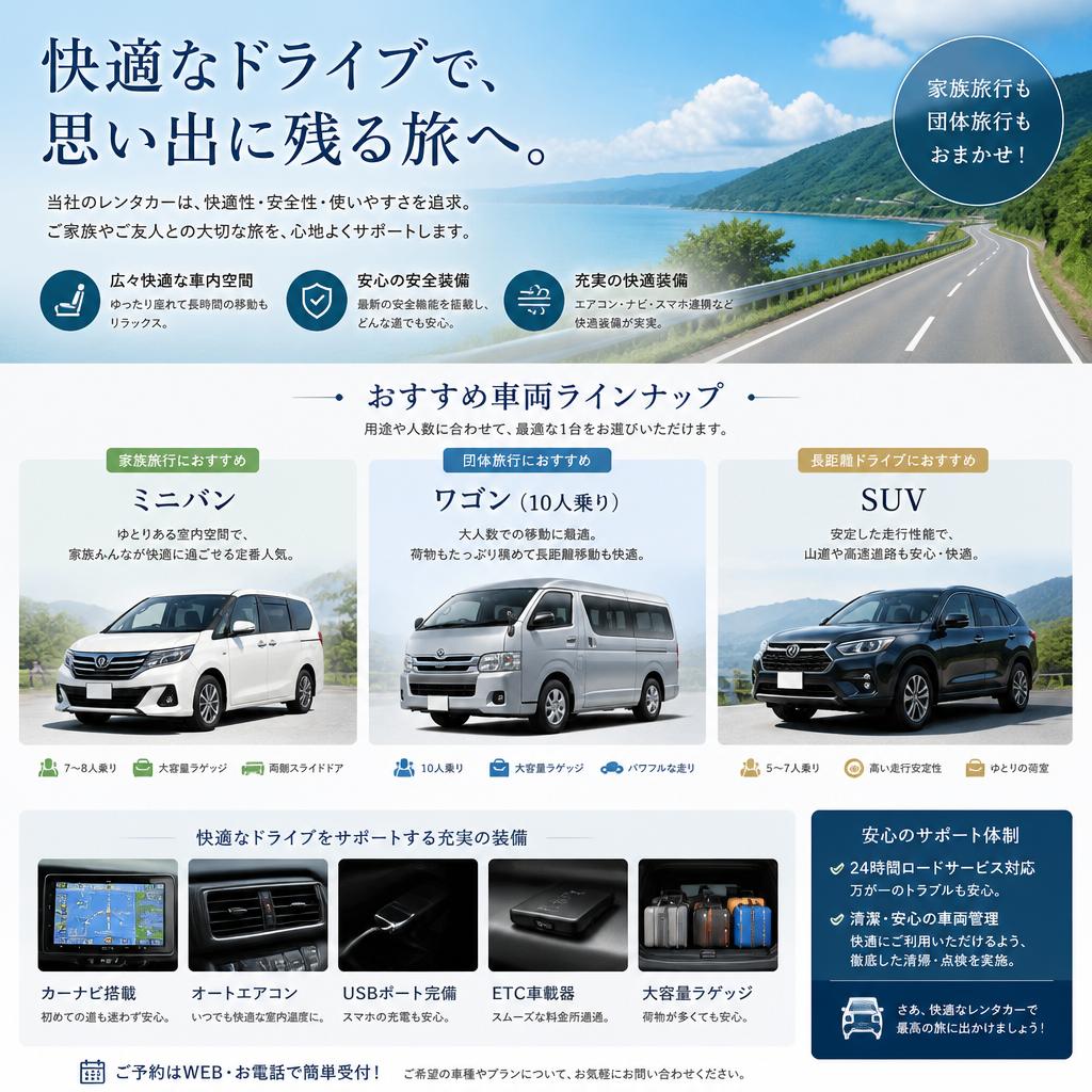 レンタカー利用時の快適さ